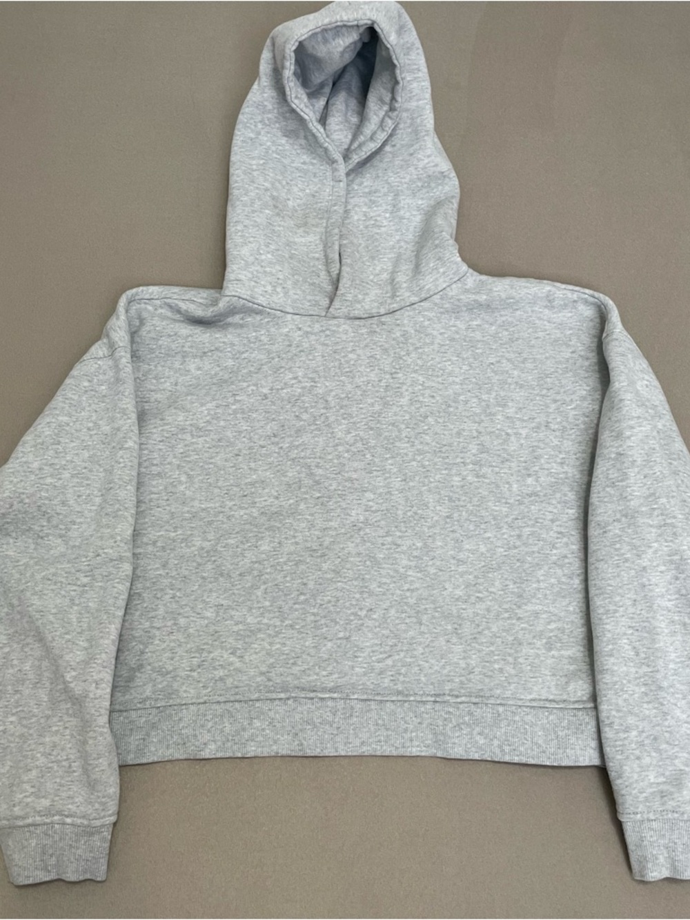 Forever 21 Womens pullover cropped Light Heather Gray Hoodie